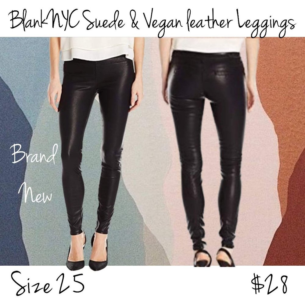 BLANK NYC Suede & Vegan Leather Leggings sz25 NWT